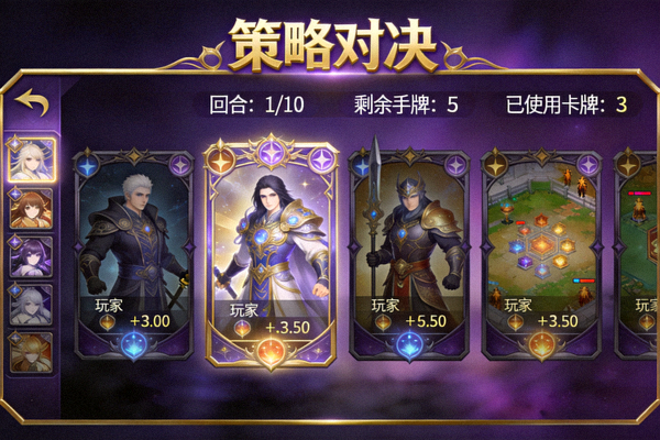 NG28精品游戏《策略对决》游戏界面展示 - 卡牌策略对战，展示精美的卡牌布局与对战界面