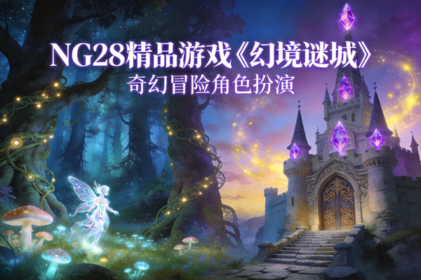 NG28精品游戏《幻境谜城》宣传图 - 奇幻冒险角色扮演，展示魔法森林与古代城堡场景