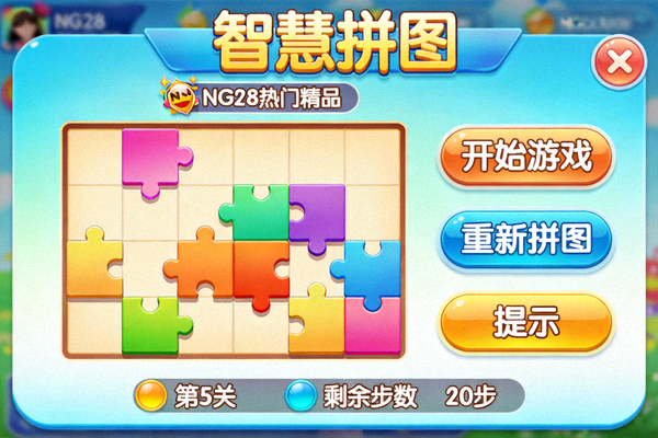 NG28热门精品游戏《智慧拼图》游戏界面截图 - 休闲益智类拼图游戏，画面色彩丰富