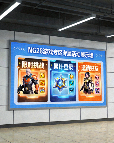 NG28游戏专区专属活动展示墙 - 呈现各类活动海报与奖励图标