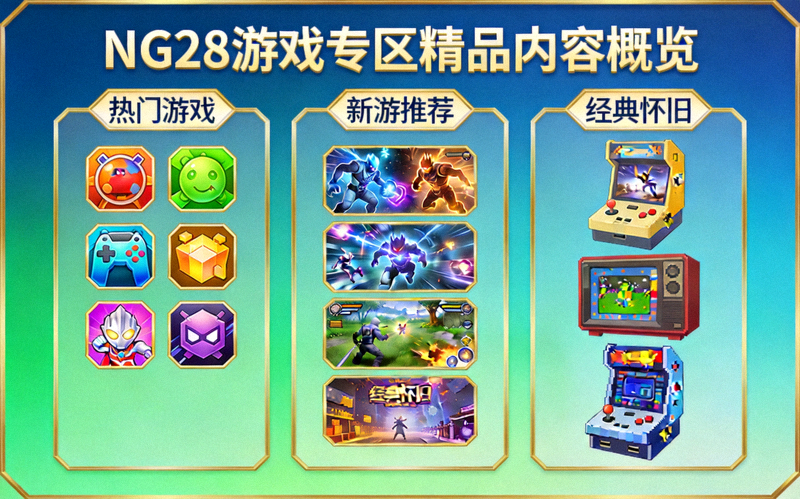 NG28游戏专区精品内容概览图 - 展示各类游戏图标与分类